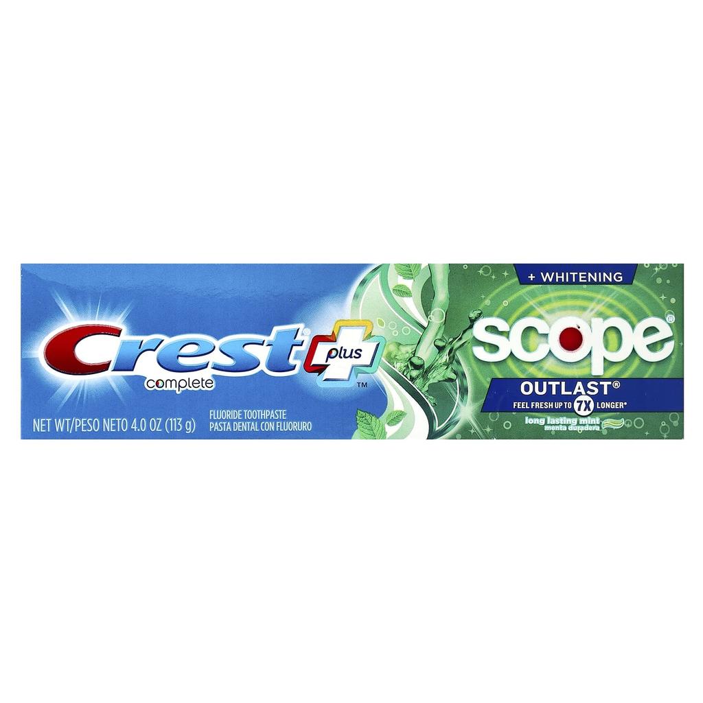 Crest Plus Complete™, Scope® Outlast® + Whitening, Fluoride Toothpaste, Mint, 4 Oz (113 G)