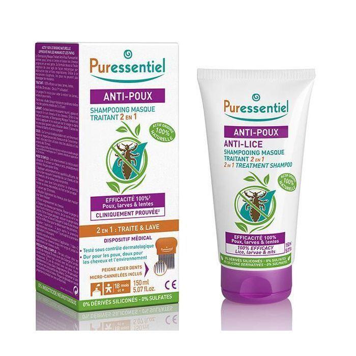 Puressentiel Средство от вшей Шампунь Маска Лечебный 2 в 1 150мл + Расческа