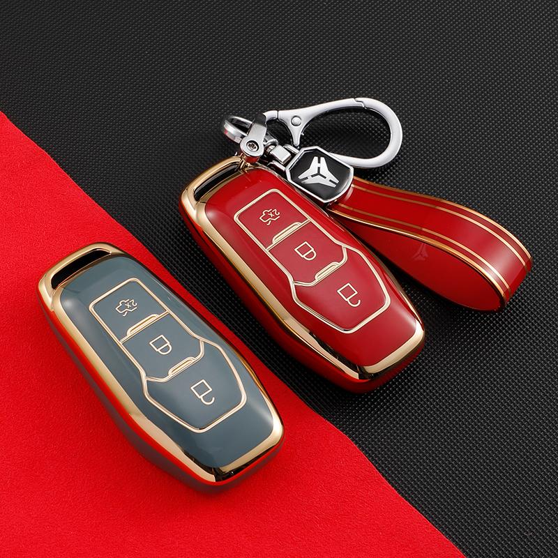Soft TPU Car Remote Key Case Cover Holder For Ford Focus 3 4 ST Mondeo 5 MK5 Mustang F-150 Explorer Edge Fiesta Kuga MK3 4 Keychain Accessories
