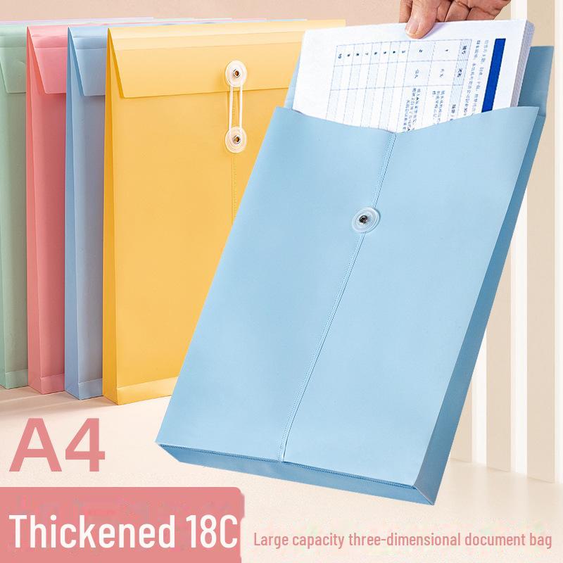 A4 Large Capacity File Bag - Colorful, Custom-made, Office PP Document and Policy Organizer.
