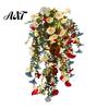 Fake Flowers for Patio Patriotic Hanging Basket, Red White Blue Artificial America's Indoor Outdoor Floral Display 250th Anniversary, UV Fade