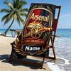 Custom Name Personalized Arsenal F.C Print Beach Towel, for Trip Camping Beach Party Home Decor, Birthday Gift for Family & Friends