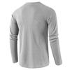 Fashion Waffle T Shirt Men Autumn New Slim Fit Long Sleeve Henley Tshirt Men Streetwear Casual Solid Color T-Shirt US SIZE