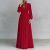 2026 Womens Solid Color A-Line Long Dress High Waist Casual Elegant Maxi Beach Vacation