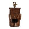 TOURBON Vintage Golf Ball Bag Pouch Divot Tool Holder Tee Holder 2 Ball Leather Waist Golf Carrier