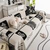 Panda Dog Nature Flowers Print Soft Sofa Towel Blankets Camping Picnic Anti-Cat Towel White Cotton Scratch Protection Sofa Mat