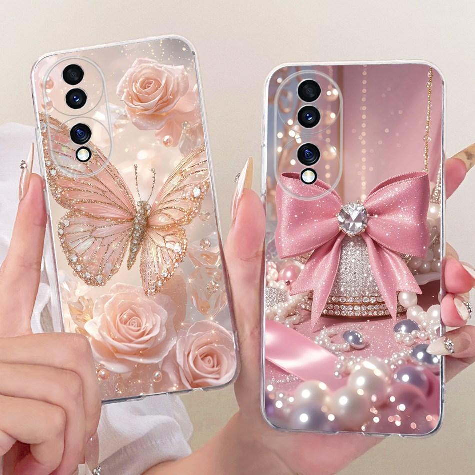 For Honor 70 70Pro Pro+ Cute Flower Butterfly Cat Painted Case For Honor70 70 Pro Plus 5G Soft Silicone TPU Phone Cases