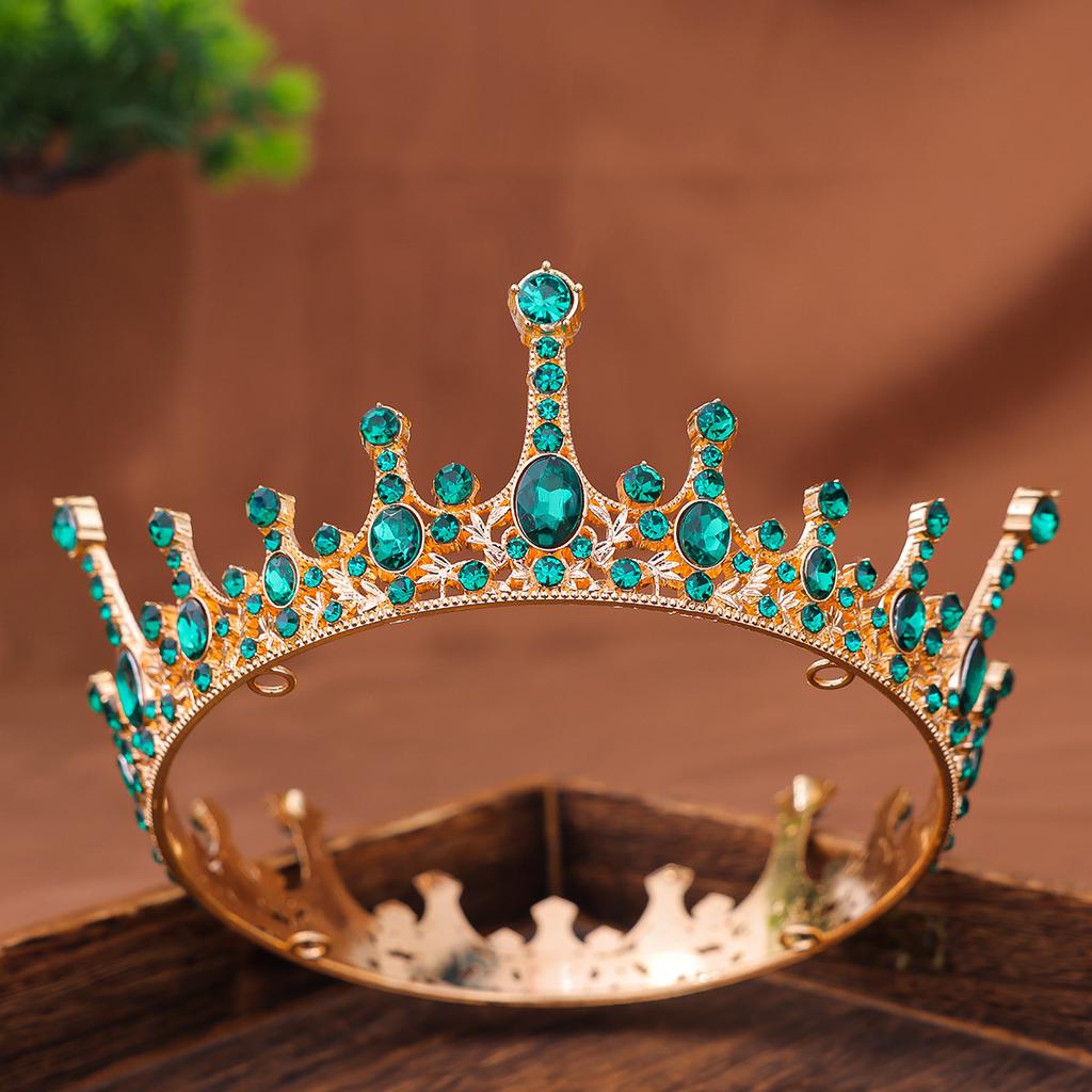 Весь круг диадемы невесты Европейская и американская диадема из страз Аксессуары для волос Свадебное платье День рождения Аксессуары для волос