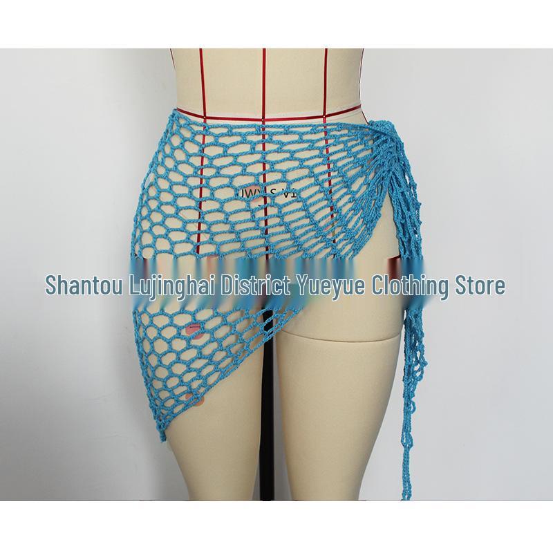 Hand-Crocheted Sequin Bikini Cover-Up Skirt