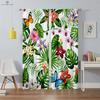 Зеленые шторы с принтом растений и животных, тропический узор, декоративный карман для оконной штанги, спальня, гостиная, украшение для кухни