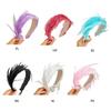 Feathers Headband Fascinators Hair Hoop 20s Opera Tea Hair Hoop for Girls Women Vintage Hair Hoop Fascinators