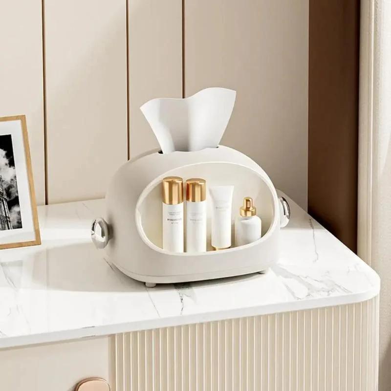 Бытовой Многофункциональный Держатель для Салфеток в Инс Стиле Однотонный Пыленепроницаемый Милый Держатель для Салфеток с Ушками для Гостиной Коробка-Диспенсер для Салфеток Хранение