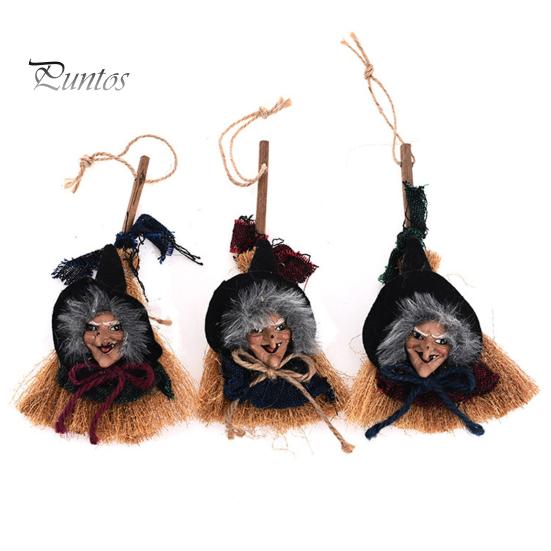 Хэллоуин ведьма метла кулон порочная жуткая старуха висит волосатый дом с привидениями тряпка украшение двери и окна реквизит