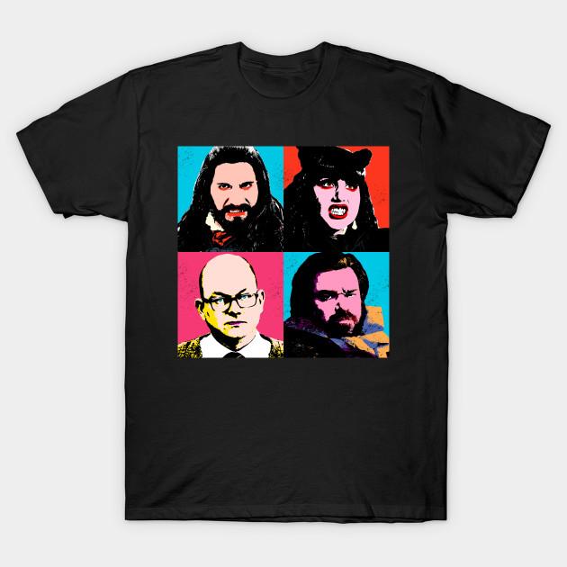 Men Black Print T-shirt Vampire Warhol No-Cut Transfer Paper Print Cotton Tshirt