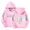 Kids' Long Sleeve Loose Pullover Letter Print Drawstring Hooded Sweatshirt
