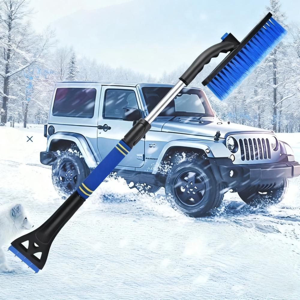 Car mounted snow removal shovel, three in one retractable snow brush, ice removal scraper, snow scraper
