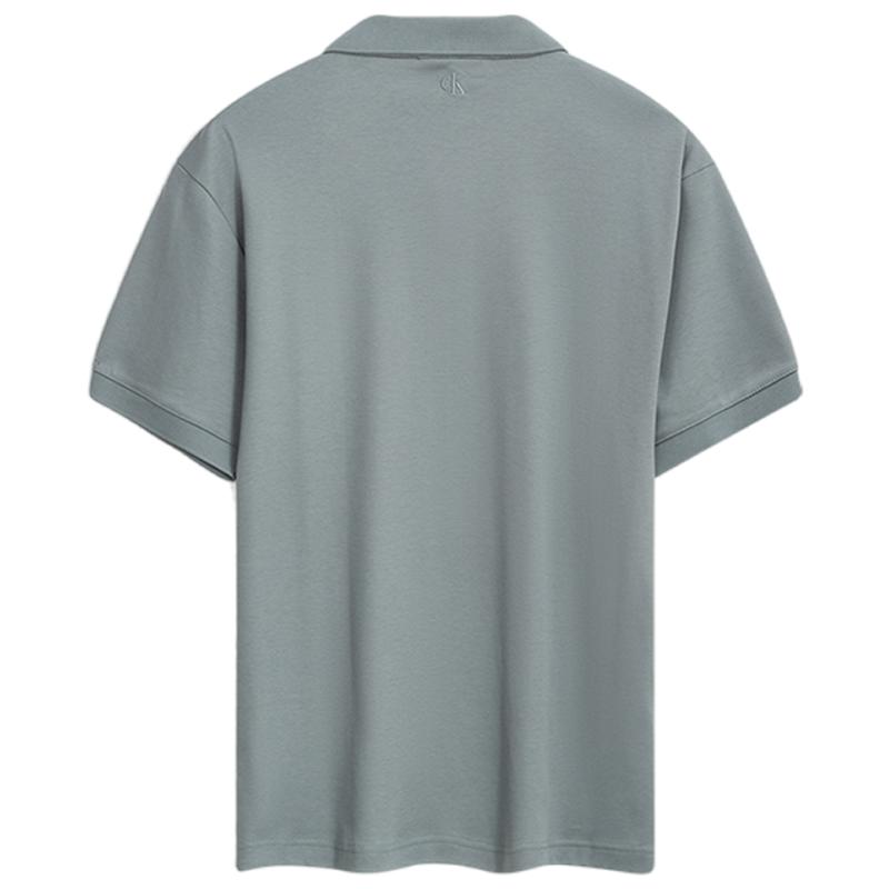 Calvin Klein Liquid Ammonia Cotton Casual Simple Embroidered Loose Short Sleeve Polo Shirt Men Polo Shirts Light-Gray J322853-PN6