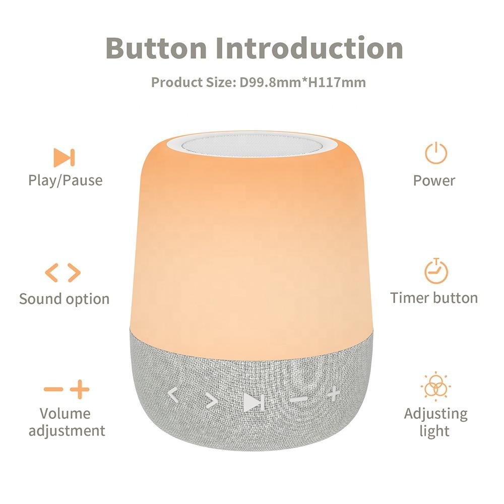 HiFiD Rechargeable LED Night Light with Touch Control White Noise Machine for Babies 7 Colors Projection 30 Soothing Sounds