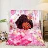 Black Princess Magic Celebration Blanket Flannel Blanket for bed, sofa, Camping, Hiking, Picnic Essentials, gift for family Fan gifts