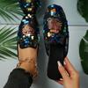 New Flats Mules Bling Women Slippers Shoes Summer Casual Flip Flops 2024 Fashion Sandals Walking Slingback Zapatos Female Slides