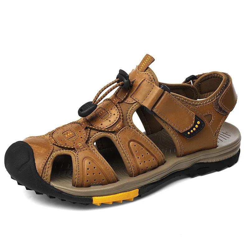 Fashion Summer Men's Sandals Genuine Leather Beach Roman Sandals Comfortable Men Outdoor Sneakers Male Shoes Botas Para Hombre Zapatos