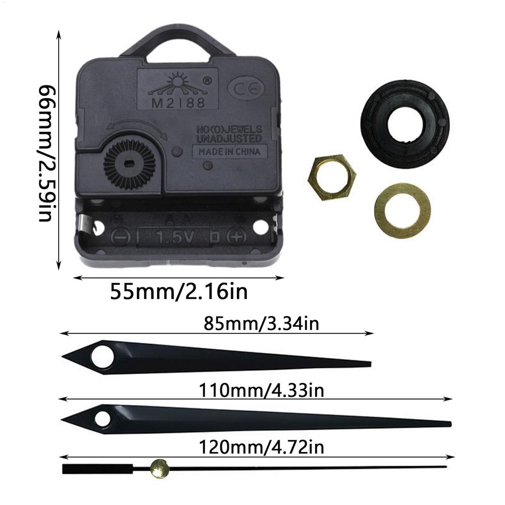 Wall Clock Movement Silent Quartzs Movement Machine Wall Hands Pointer Set Clockwork Table Long Shaft DIY Watches Repair Parts
