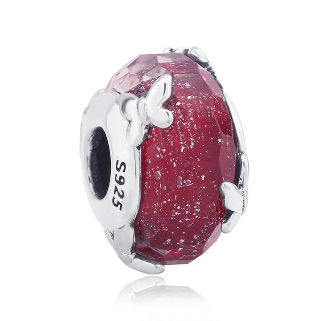 Красочные бусины из муранского стекла, прозрачные бусины в форме пузыря, подходят для оригинального браслета, женские ювелирные изделия из стерлингового серебра 925 пробы