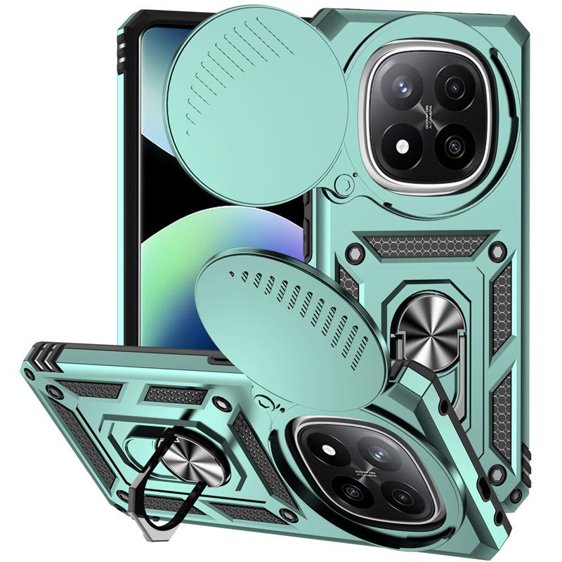Для Xiaomi Redmi Note 14 Pro Plus чехол Armor Slide Lens Protector Phone Cover Redmi Note 14 Pro+ 5G Ring Stand Shockproof Funda