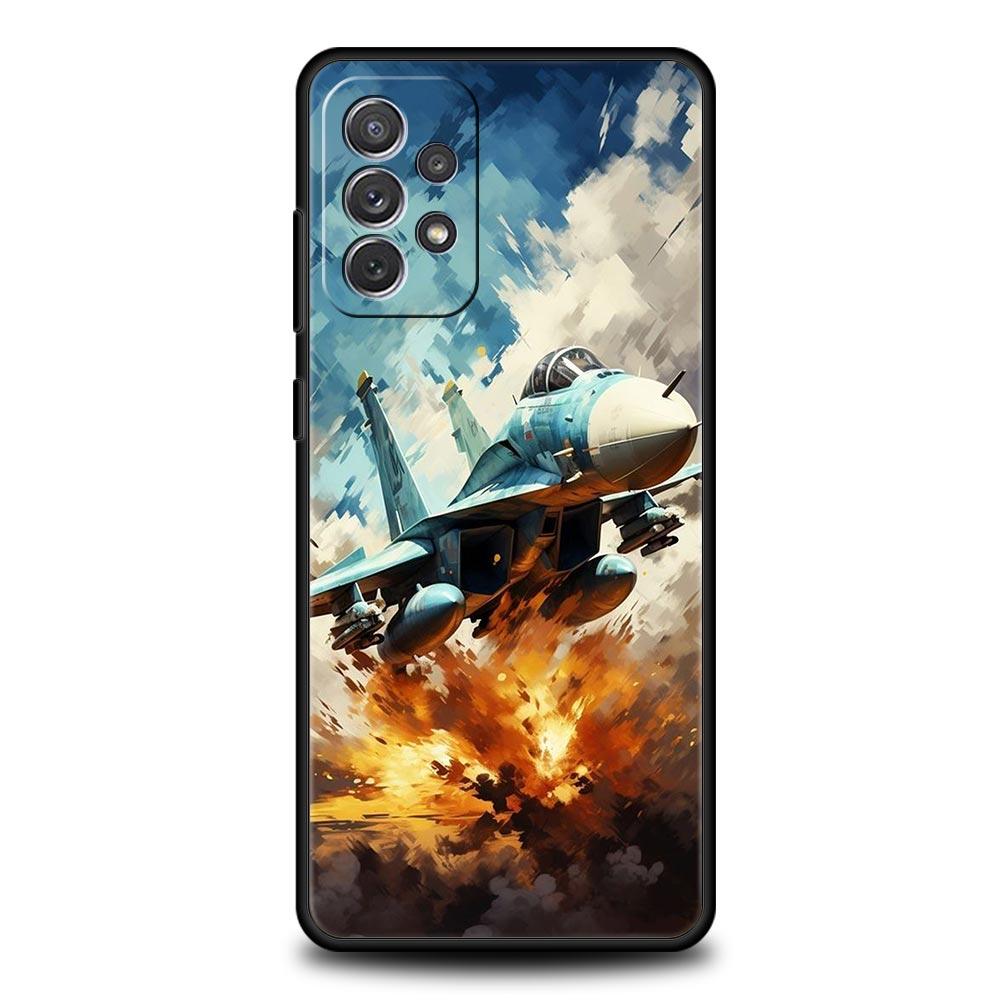 Phone Case For Samsung Galaxy A15 A13 A51 A71 A41 A31 A21S A03S A05 A12 A32 A52 A23 A25 A33 A53 A73 5G Cover Fighter Planes
