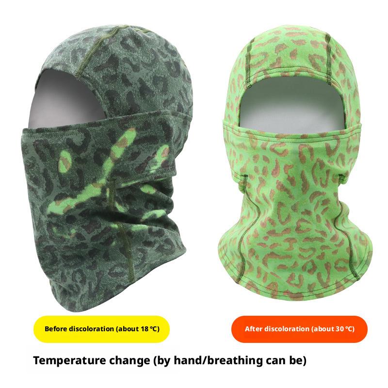 Winter Temperature Sensitive Color Changing Cycling Thermal Balaclava Windproof Face Mask Fleece Hood Motor Ski Bike Headgear