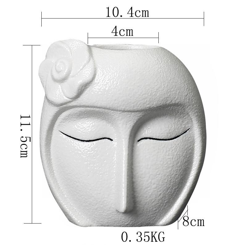 Керамическая ваза современный минималистский декор для дома аксессуары цветок суккулент цветочный горшок подарок студенту креативная ваза с рисунком лица DXUIALOI