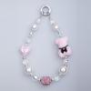 PICOCICI Cute Bear Heart Decor Beaded Bracelet Phone Hand Chain Anti-drop Lanyard