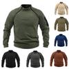 Men's Standing Collar Color Matching Sweater Pullover Outdoor Thermal Insulation Tactical Bottoming Shirt