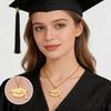 Ожерелье с подвеской в виде шапочки выпускника Унисекс Ожерелье-подвеска шапочка выпускника Украшение-сувенир на выпускной Подарок лучшему другу Выпускнику