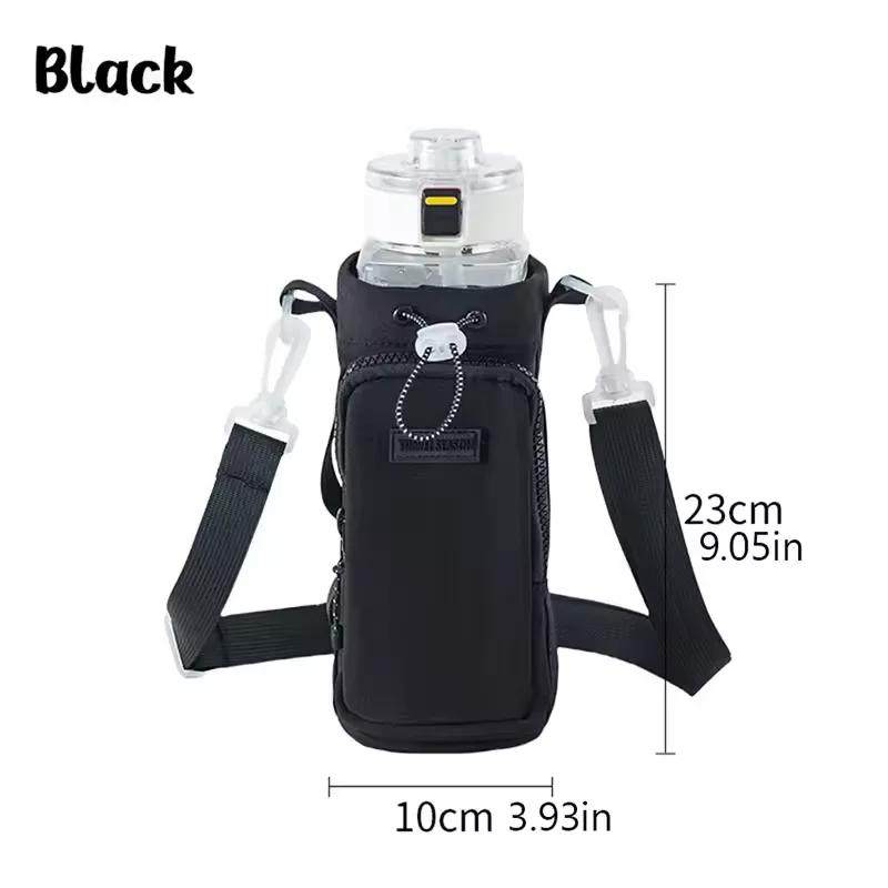 1PC Compact Water Bottle Bag with Phone Pocket Thermal Vacuum Mug Cup Sleeve Cup Insulated Protective Cover Strap Holder Pouch