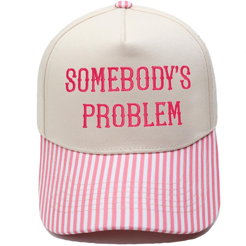 SomeBODY'S PROBLEM Truck Driver Hat Embroidery Vintage Color Matching Baseball Cap Men's and Women's Casual