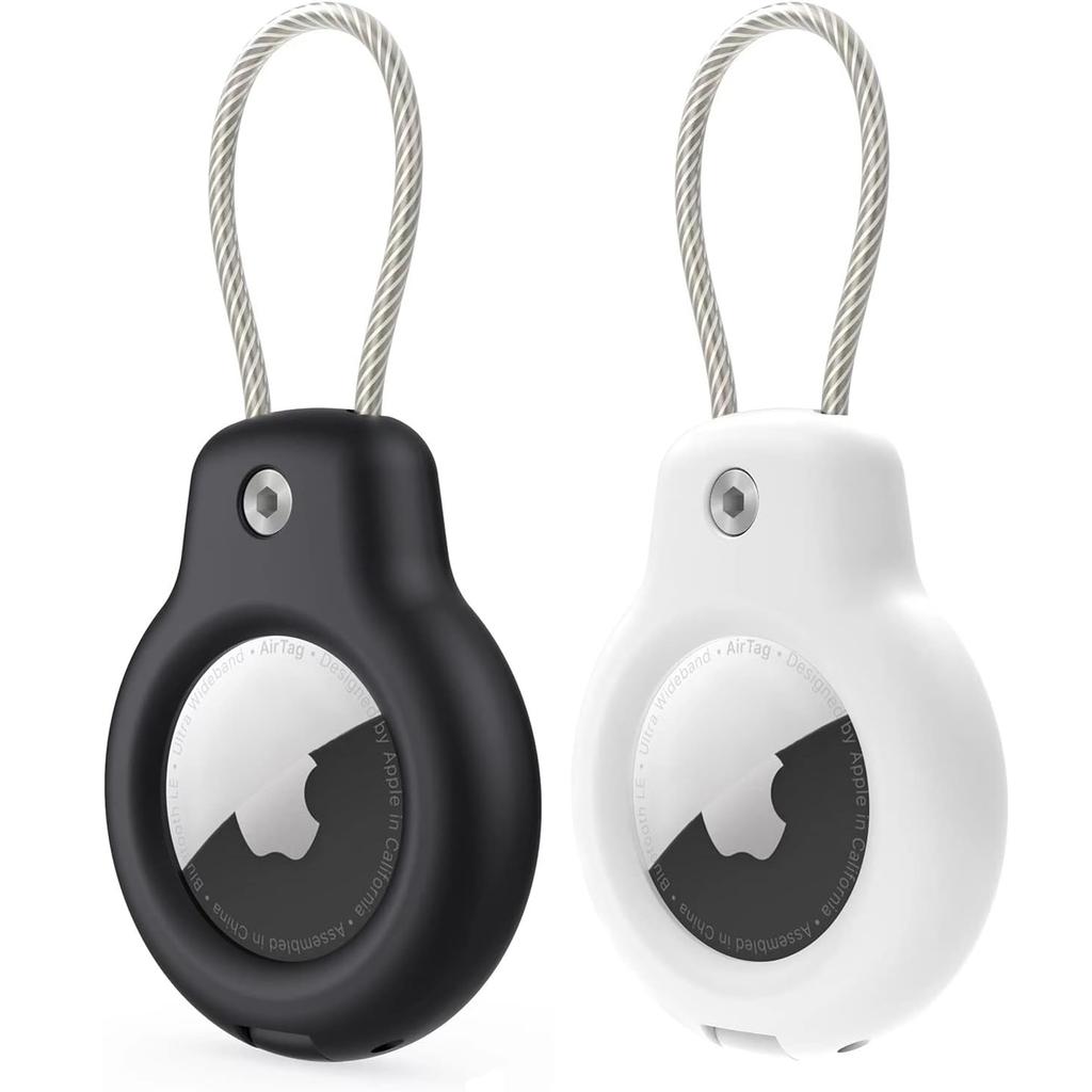 Waterproof Cover For Apple AirTag Keychain Holder With Steel Cable Anti-Lost Tracker Accessory For Pets Collar Luggage Backpack