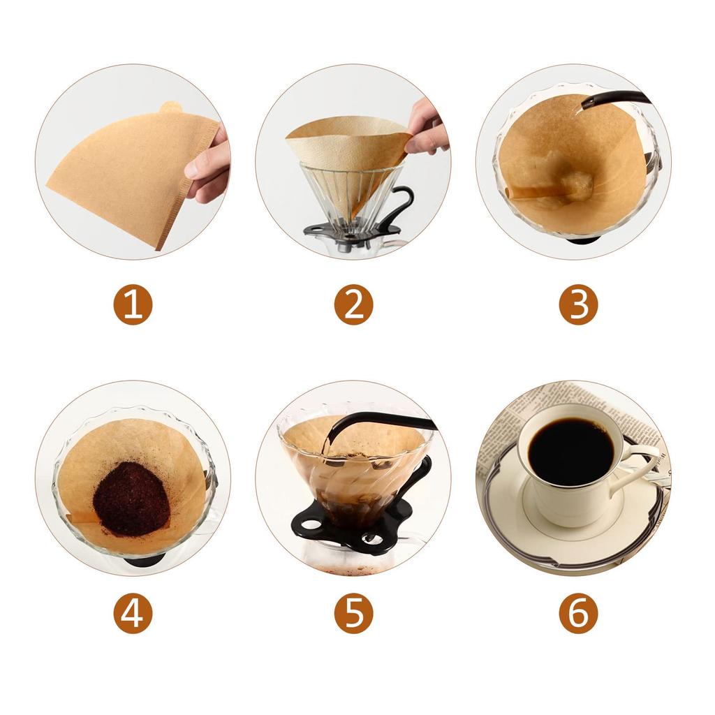 Фильтры для кофе, конусные фильтры 01 и 02, одноразовые натуральные бумажные фильтры, для кофеварок капельного и заливного типа