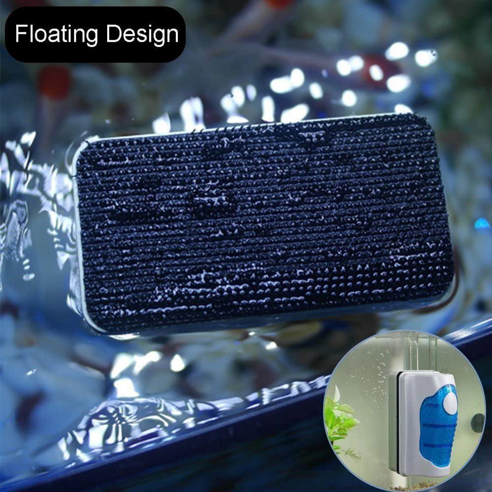 Magnetic Brush With Scraper Practical Floating Aquarium Fish Tank Ultra Glass Algae Curve Cleaner Window Algae Scraper Brush