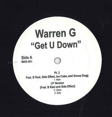 12-дюймовая пластинка WARREN G - Get U Down WAR001 НЕ НА ЛЕЙБЛЕ 2006 Неизвестный рэп и хип-хоп/R&B б/у