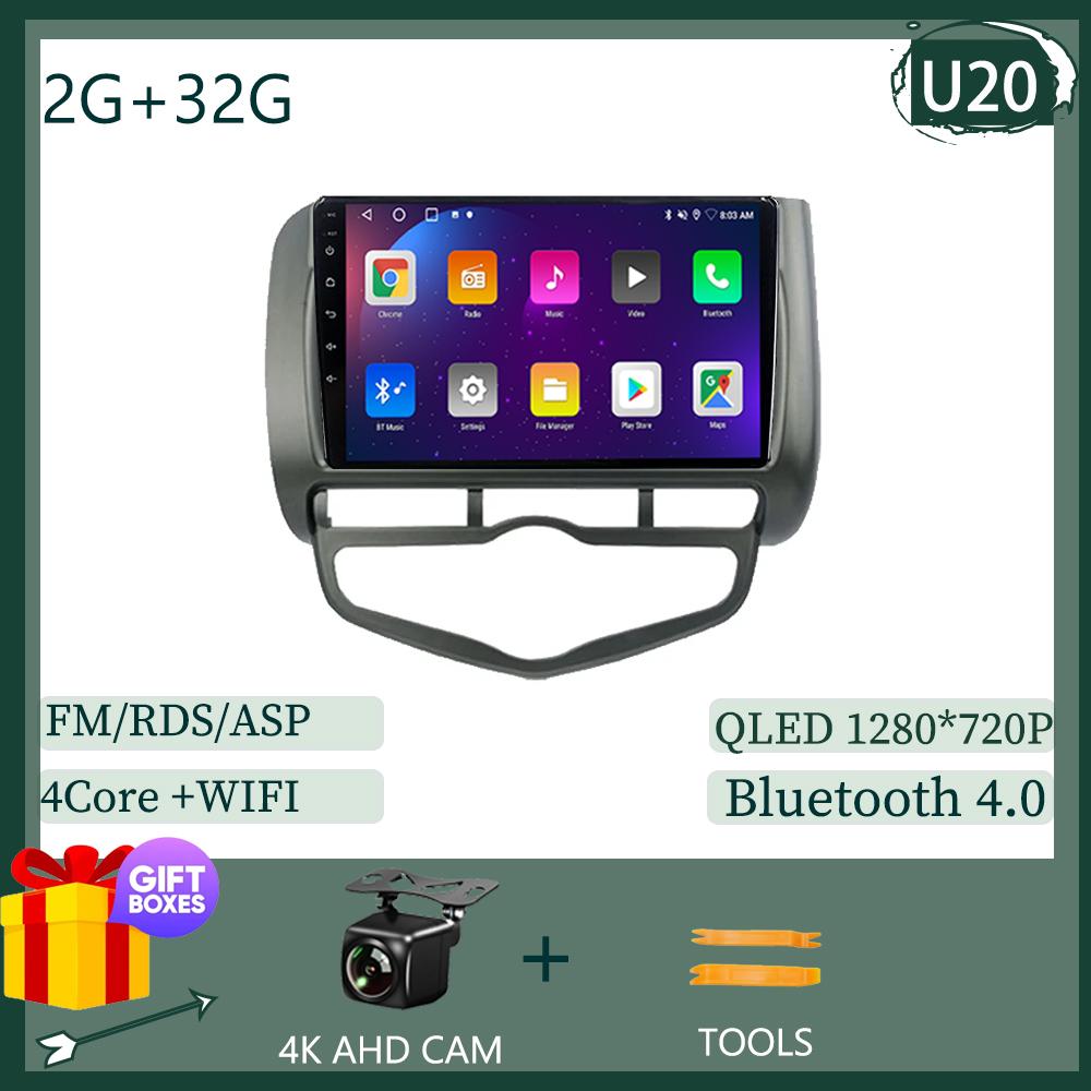 Автомагнитола Android 14 Для HONDA JAZZ City 2002-2007 Carplay Auto Стерео 7862 Радио Видео Сенсорный QLED BT WIFI DSP IPS DVD
