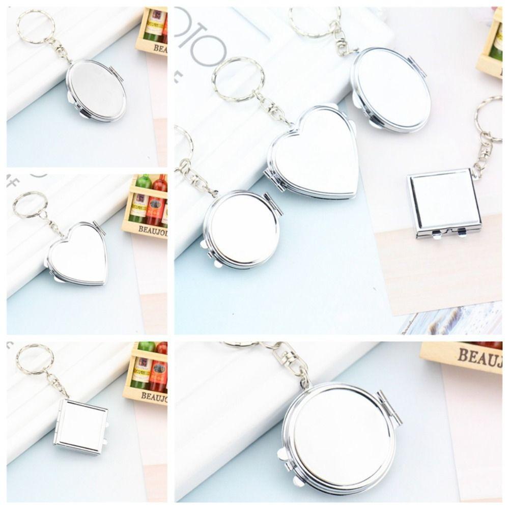 Зеркало для макияжа, складное зеркало, брелок, двустороннее косметическое зеркало, брелок для девочек, игрушка