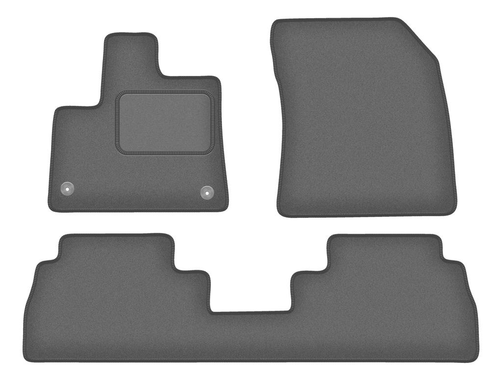 Velour graphite car mats for: Citroen Rifter kombivan (2018-)