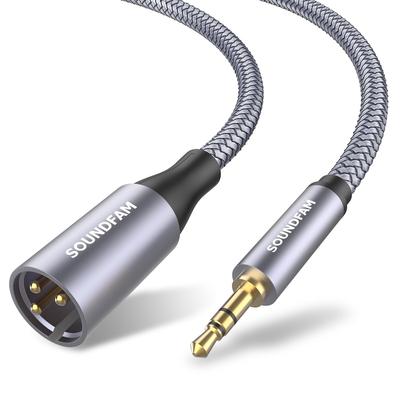 Кабель XLR SOUNDFAM XLR «папа»-«папа» небалансный к XLR микрофонный кабель стерео к XLR переходной кабель микрофонный шнур для записывающих устройств серый