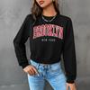 Casual Comfort and Versatility Women's Long Sleeve Letter Sweatshirt Fall Women