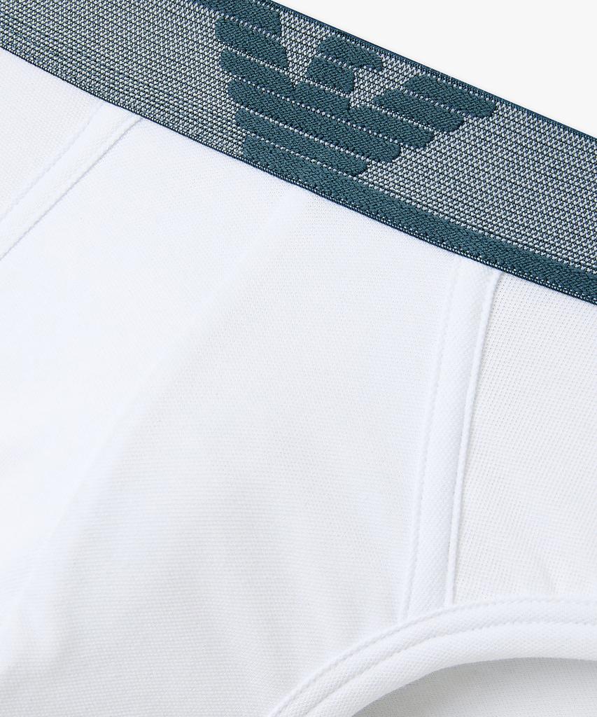 EMPORIO ARMANI UNDERWEAR Мужские Трусы с Полосой с Логотипом Большого Орла_Белый 0816111028