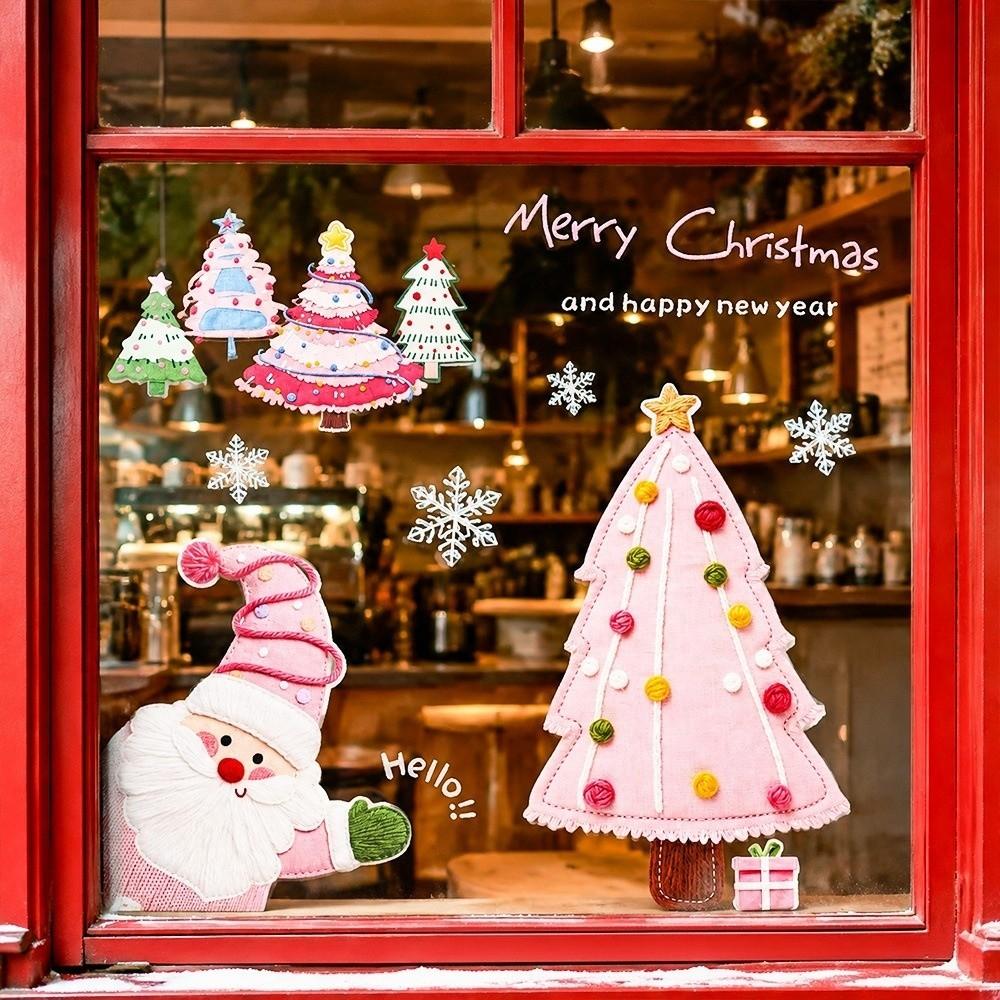 DIY Glass Window Sticker Removable Static Xmas Party Door Stickers Glass Mirror