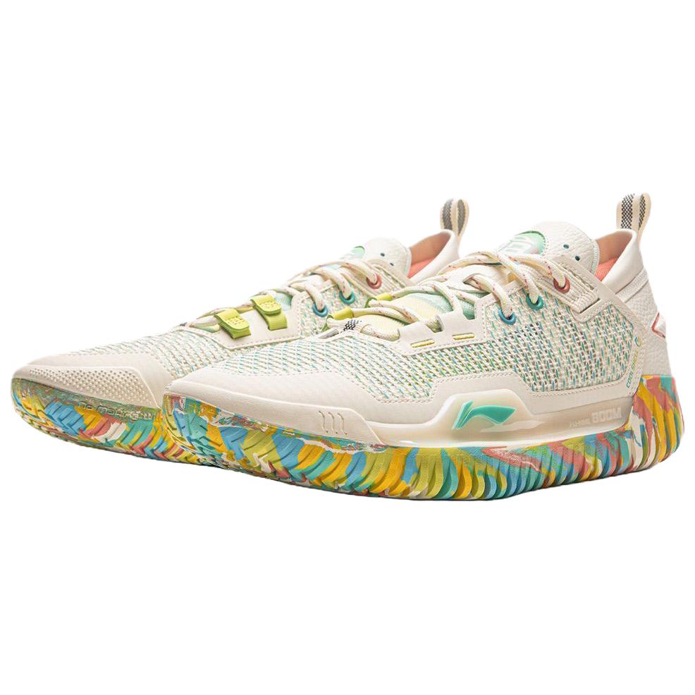 Li Ning BadFive 3 Low Синтетическая кожа, Амортизация TPU, Износостойкие Низкие Баскетбольные кроссовки Унисекс Бежевый ABFU005-72