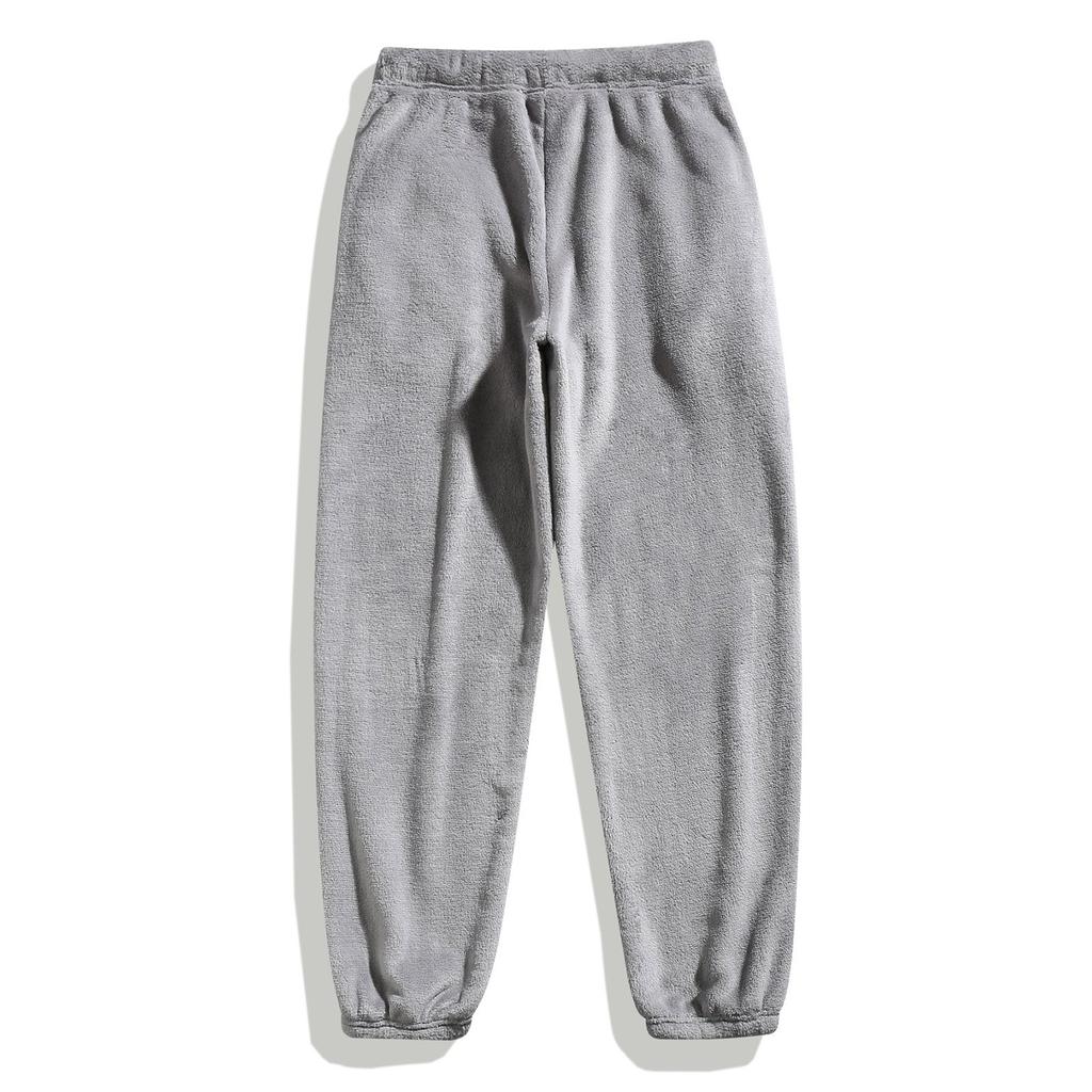 Men's Winter Solid Color Plush Long Sleeve Half Zipper Hooded Sweatshirt And Sweatpants Set