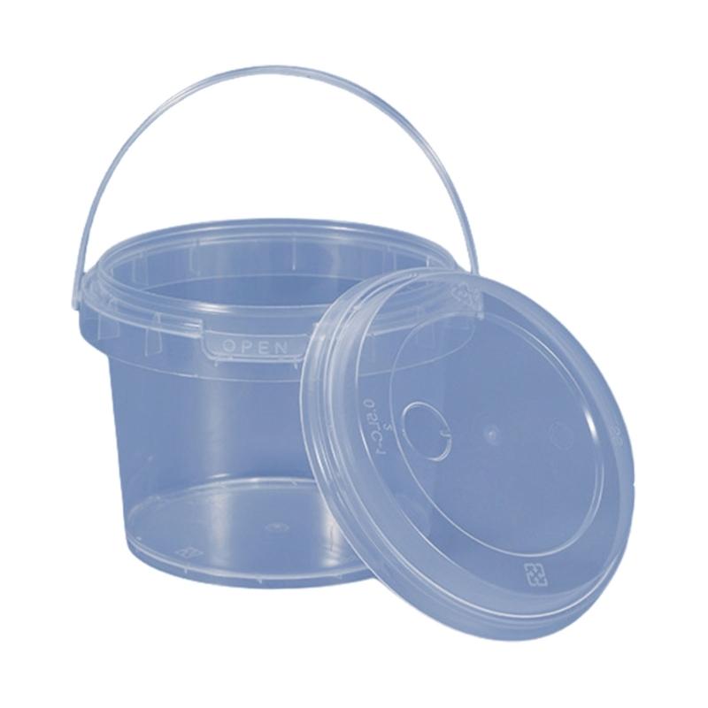 Durable Clear Plastic Food Storage Box Freezer Safe Container Milk Teas Bucket For Restaurants Catering Home Use